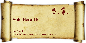 Vuk Henrik névjegykártya